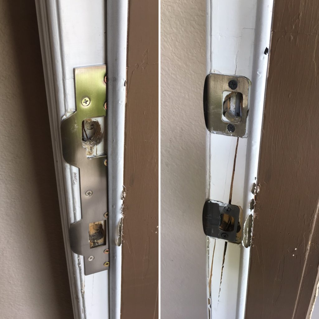 locksmith las vegas - Sucurity Door Reinforcement Strike Plate install after a burglary